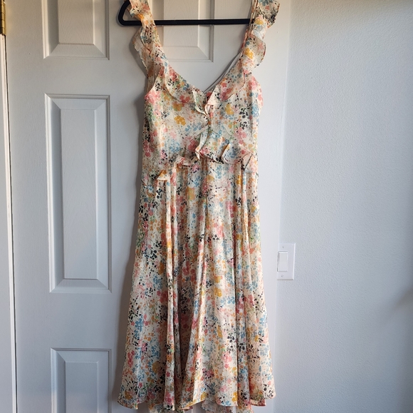 RACHEL Rachel Roy Floral Ruffle Chiffon Midi Dress - Picture 4 of 9